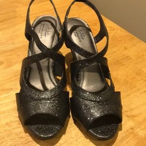 Black Glittery Sandals